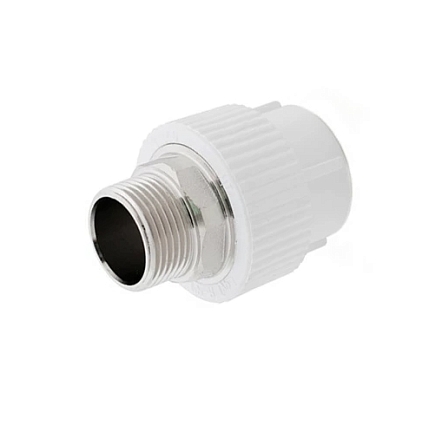 Муфта PP-R комбинированная НР d.20х3/4" мм, белая