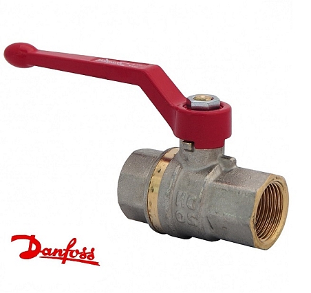 Кран шаровой латунный BVR Ду 25 (1") ВР/ВР полный проход рычаг Danfoss 065B8209